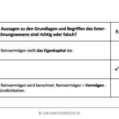 Externes Rechnungswesen I FernUni Hagen Karteikarte 3.2