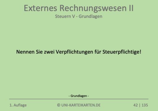 Externes Rechnungswesen II FernUni Hagen Karteikarte 2.1