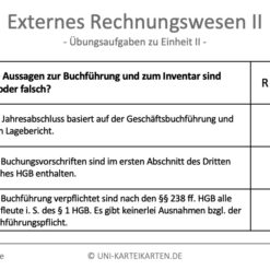 Externes Rechnungswesen II FernUni Hagen Karteikarte 3.1