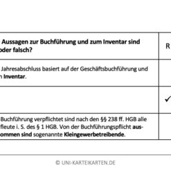 Externes Rechnungswesen II FernUni Hagen Karteikarte 3.2