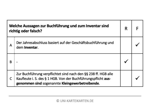 Externes Rechnungswesen II FernUni Hagen Karteikarte 3.2