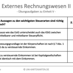 Externes Rechnungswesen II FernUni Hagen Karteikarte 3.3