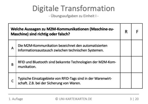 Digitale Transformation FernUni Hagen Karteikarte 2.1